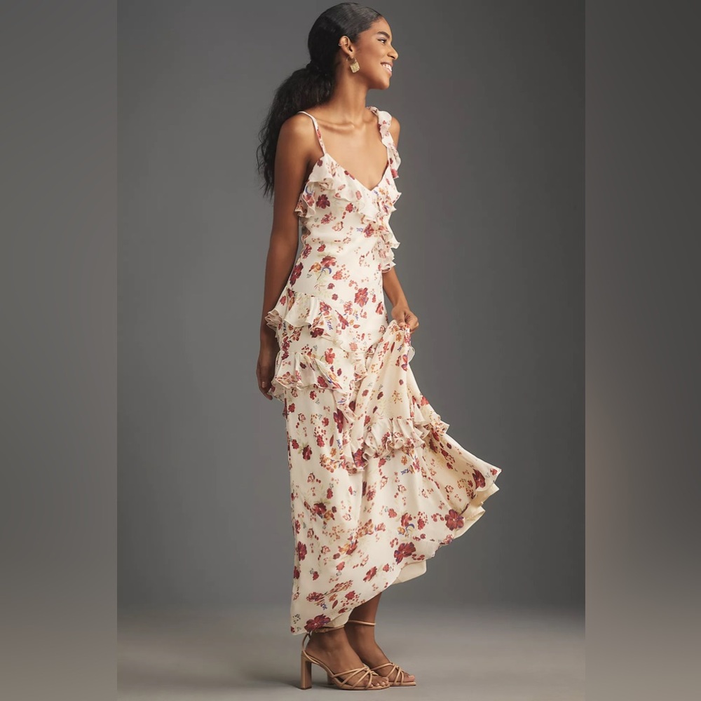 Let Me Be Sleeveless Ruffle Floral Maxi Dress - Picture 1 of 16
